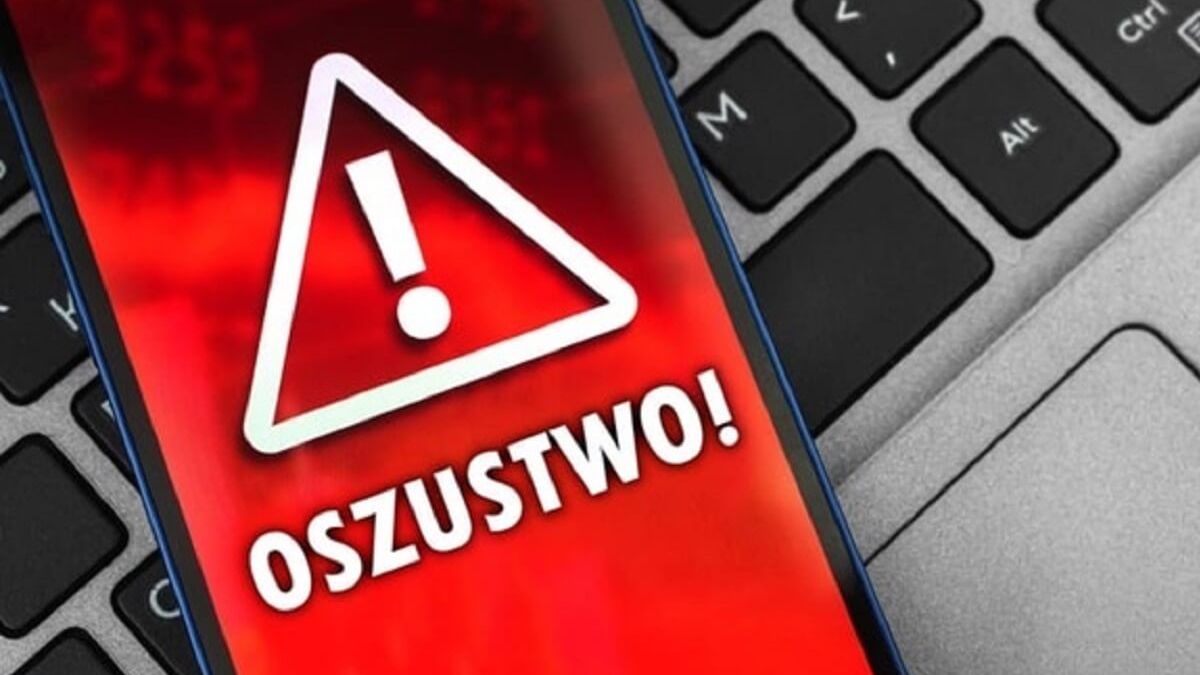 Telefon z napisem oszustwo