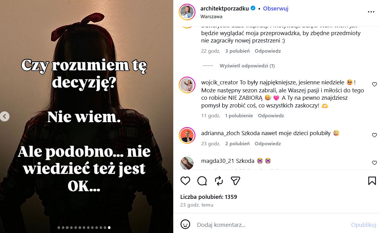 Post Agnieszki Witkowskiej 