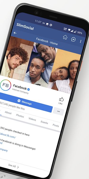 Aplikacja SlimSocial zapewnia bardzo podstawowy dostęp do Facebooka, bez wodotrysków, ważąc tylko 200kb. Czasem trzeba jednak poczekać na aktualizację gdy FB coś „zepsuje”.