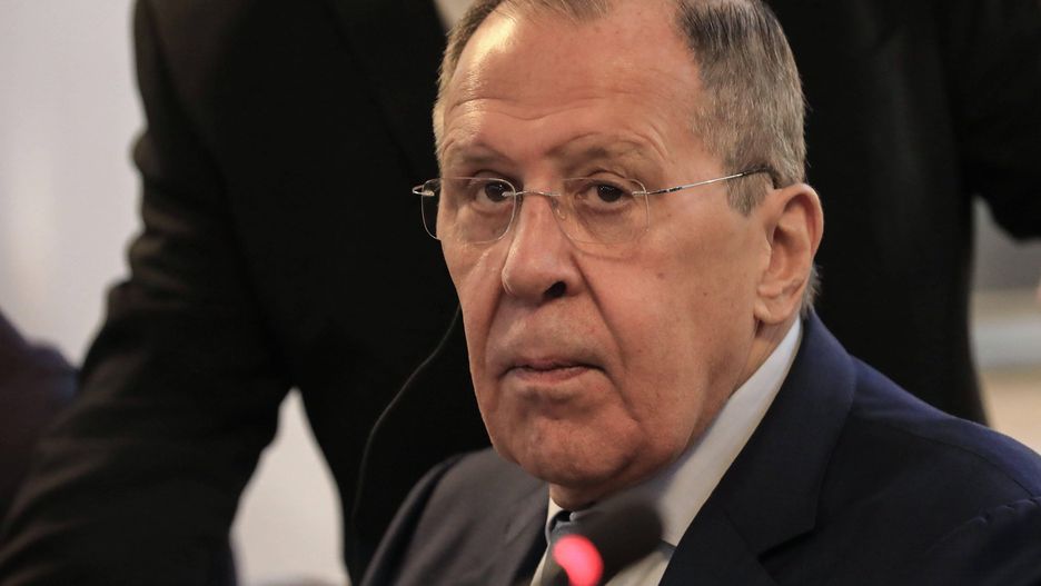 Russian Foreign Minister Sergey Lavrov in Iraq06 February 2023, Iraq, Baghdad: Russian Foreign Minister Sergey Lavrov (C) attends a meeting with Iraqi Foreign Minister Fuad Hussein (Not Pictured) at the Foreign Ministry. Photo: Ameer Al-Mohammedawi/dpa 
Dostawca: PAP/DPAAmeer Al-Mohammedawidyplomacja, Federacja, Irak, �awrow, minister, polityk, polityka, Rosja, rosyjska, wizyta
