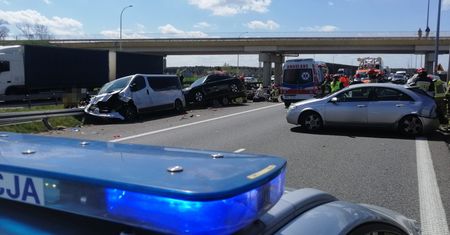Kaczki przechodziły trasą. Karambol na S8