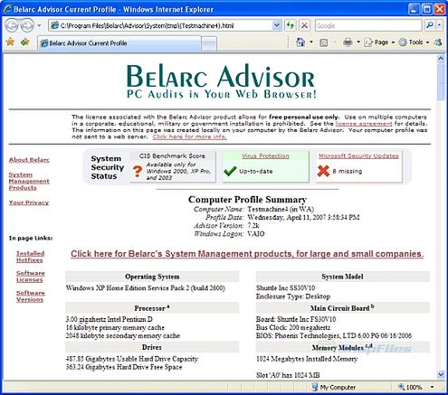 Belarc Advisor 7.2.24.17 - prosty audyt twojego systemu