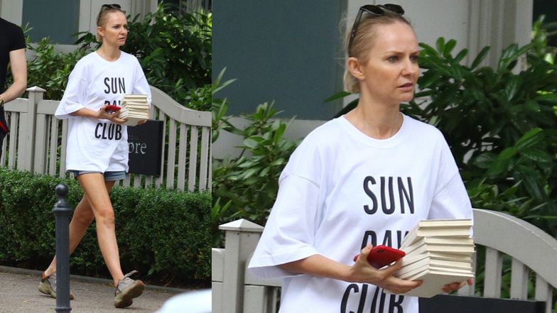 Kasia Stankiewicz z synem w Sopocie