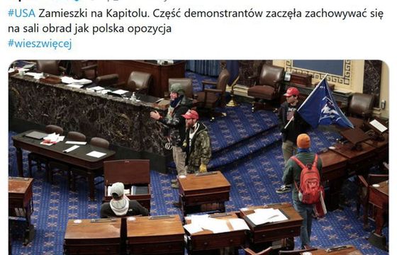 KRRiT nie podejmie działań wobec TVP za wpis na Twitterze o "szturmie na Kapitol"