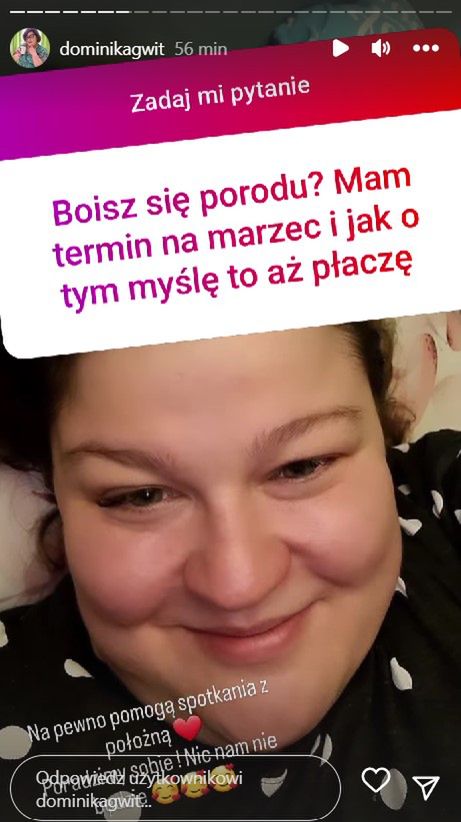 Dominika Gwit przygotowuje się do porodu