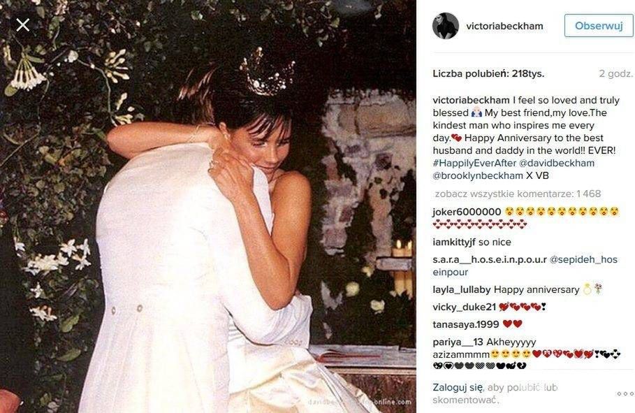Victoria Beckham świętuje 17. rocznicę ślubu z Davidem Beckhamem