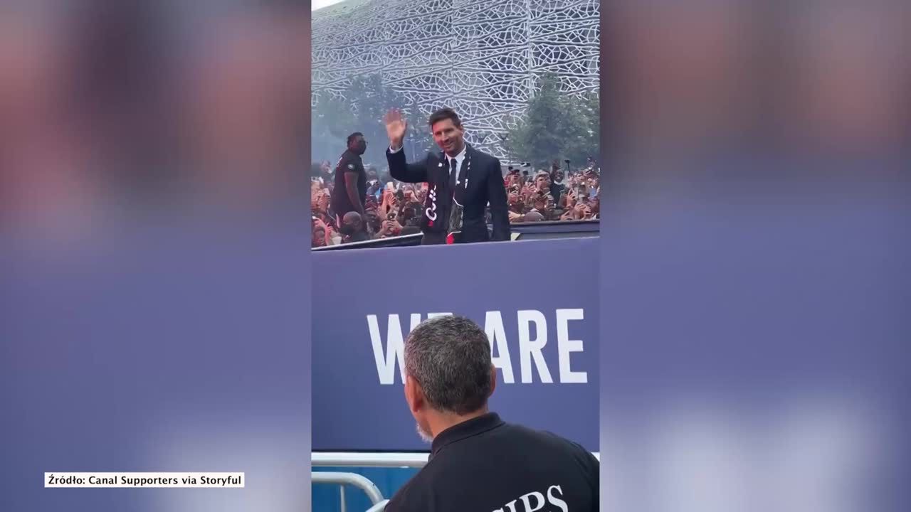 L. Messi gorąco powitany przez fanów PSG na Parc des Princes.