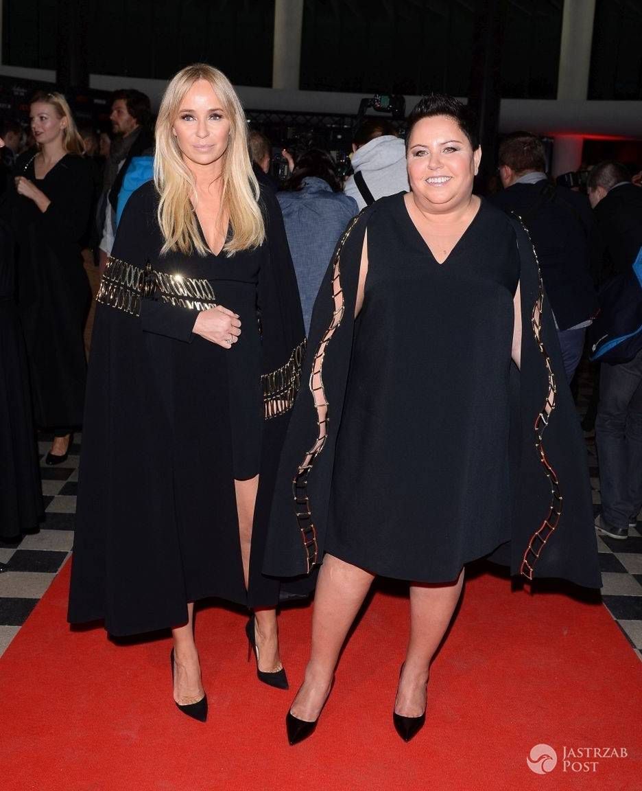 Joanna Przetakiewicz i Dorota Wellman, obie w kreacjach La Mania na Flesz Fashion Night 2015 (fot. ONS)