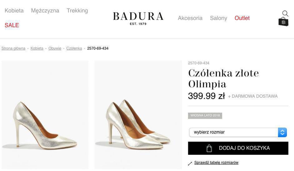 Złote szpilki BADURA