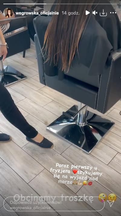 Córka Iwony Węgrowskiej u fryzjera