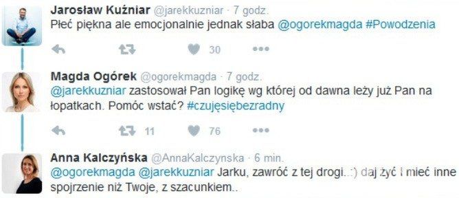Wymiana zdań na Twitterze (screen)