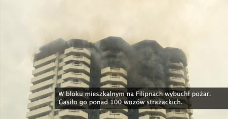 Pożar bloku mieszkalnego na Filipinach. W akcji gaśniczej wzięło udział ponad 100 wozów strażackich