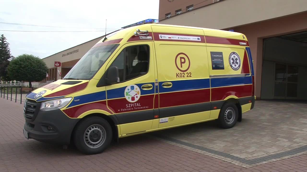 Nowoczesny ambulans trafił do wyposażenia szpitala w Dąbrowie Tarnowskiej. Zakup sfinansowano z Funduszy Europejskich