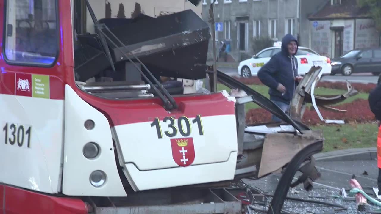 Zderzenie tramwaju z ciężarówką w Gdańsku