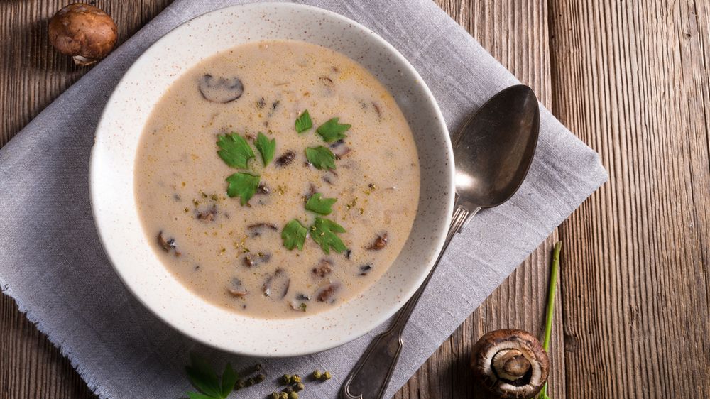 Zagęszczona zupa grzybowa na bulionie wołowym (do kupienia gotowa do spożycia)