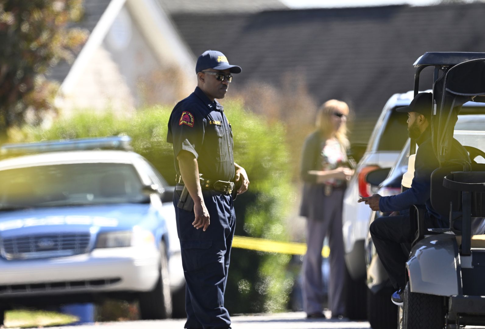 RALEIGH, USA - OCTOBER 14: A mass shooting by a 15 years old suspect left five dead, including a teenager and an off duty police officer in the Hedingham neighborhood in Raleigh NC, United States on October 14, 2022. (Photo by Peter Zay/Anadolu Agency via Getty Images)