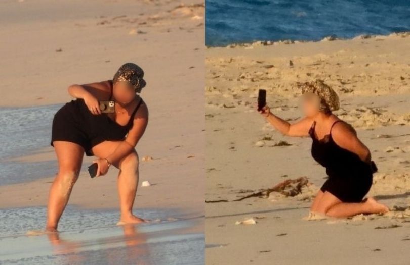 Khloe Kardashian walczy o idealne ujęcie, wypinając pośladki na plaży