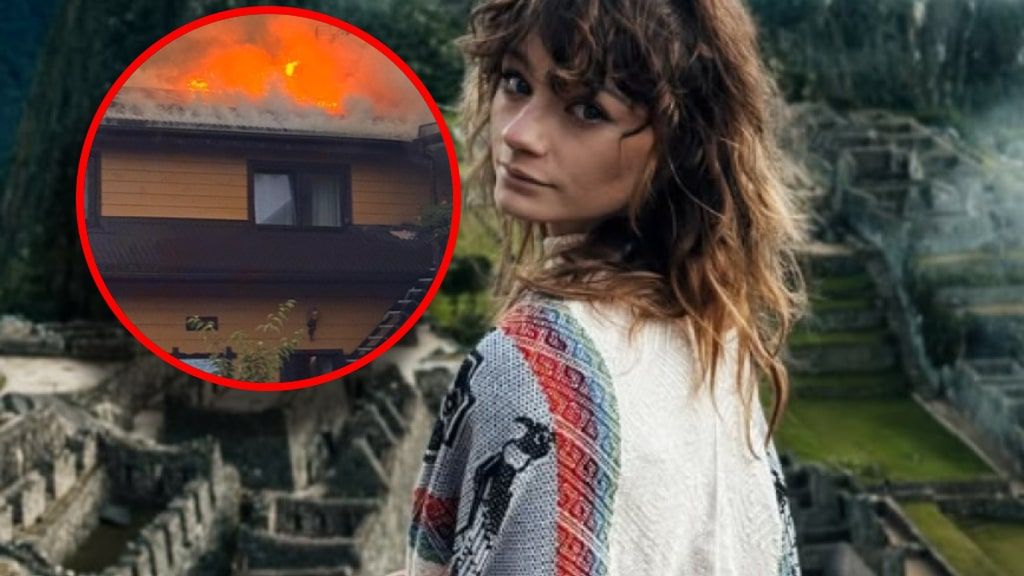 Instagram / Na zdjęciu: Karolina Małysz-Czyż. W okienku zdjęcie z pożaru w Wiśle