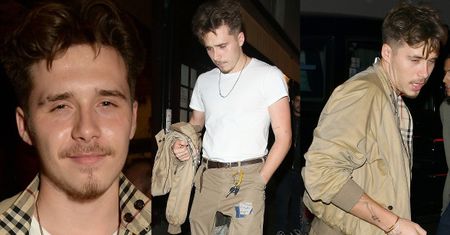 Wystylizowany Brooklyn Beckham bawi się na tygodniu mody