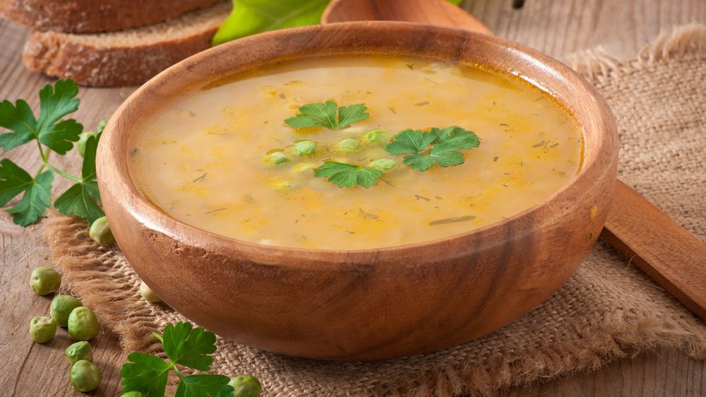 Zagęszczona zupa grochowa z szynką (do kupienia gotowa do spożycia)