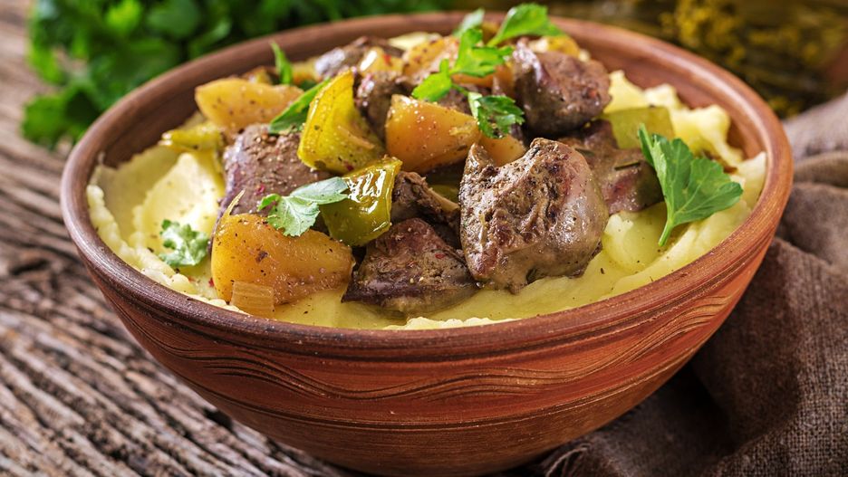 Wątróbka drobiowa z jabłkiem