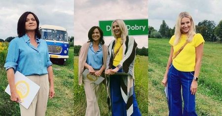 Promienne Agnieszka Woźniak-Starak i Ewa Drzyzga w stylu RETRO pozują na łonie natury (ZDJĘCIA)