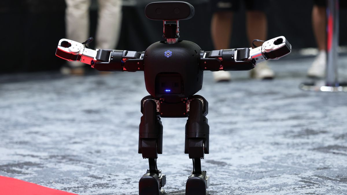 A High Torque Robotics Mini Pi Plus humanoid robot at the Humanoids Summit in Tokyo, Japan, on Thursday, May 28, 2026. The summit is scheduled to continue through May 29. Photographer: Kiyoshi Ota/Bloomberg via Getty Images