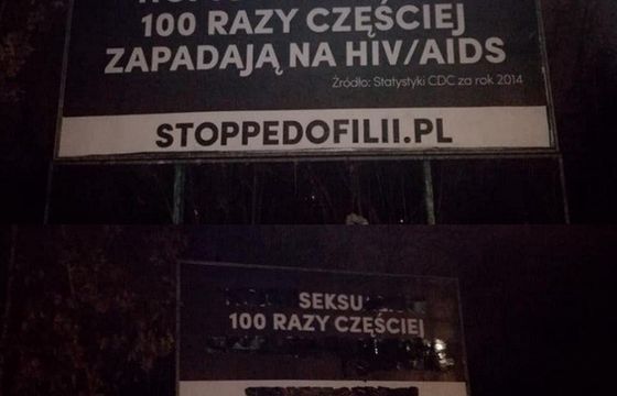 Wrocławscy aktywiści zmienili przekaz homofobicznego billboardu