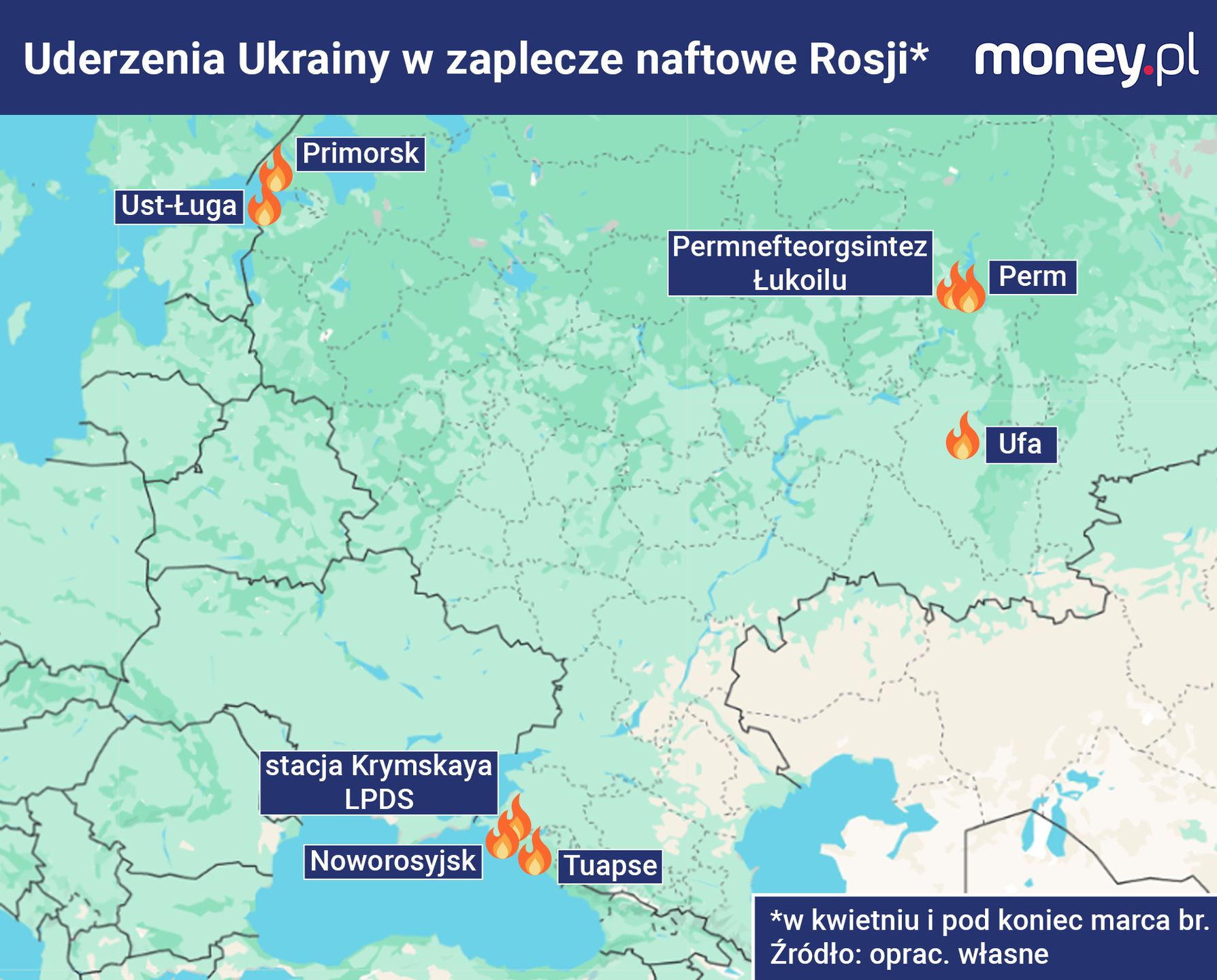 Uderzenia Ukrainy w zaplecze Rosji