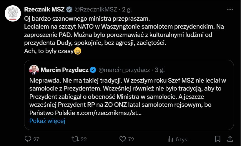 Odpowiedź rzecznika MSZ