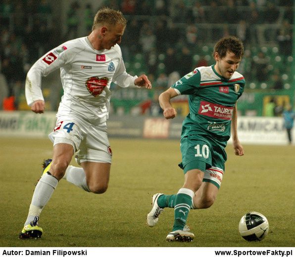 Mateusz Cetnarski w meczu z Ruchem Chorzów