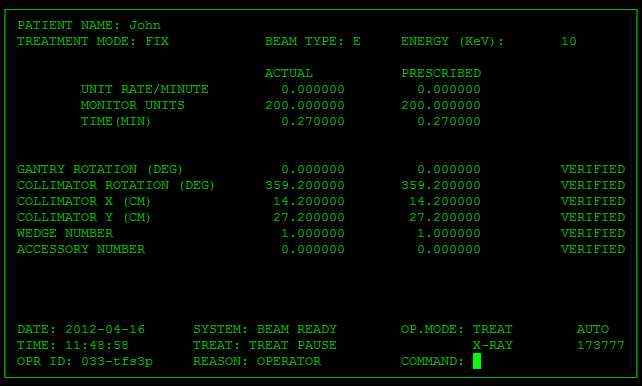 Interfejs Therac-25.