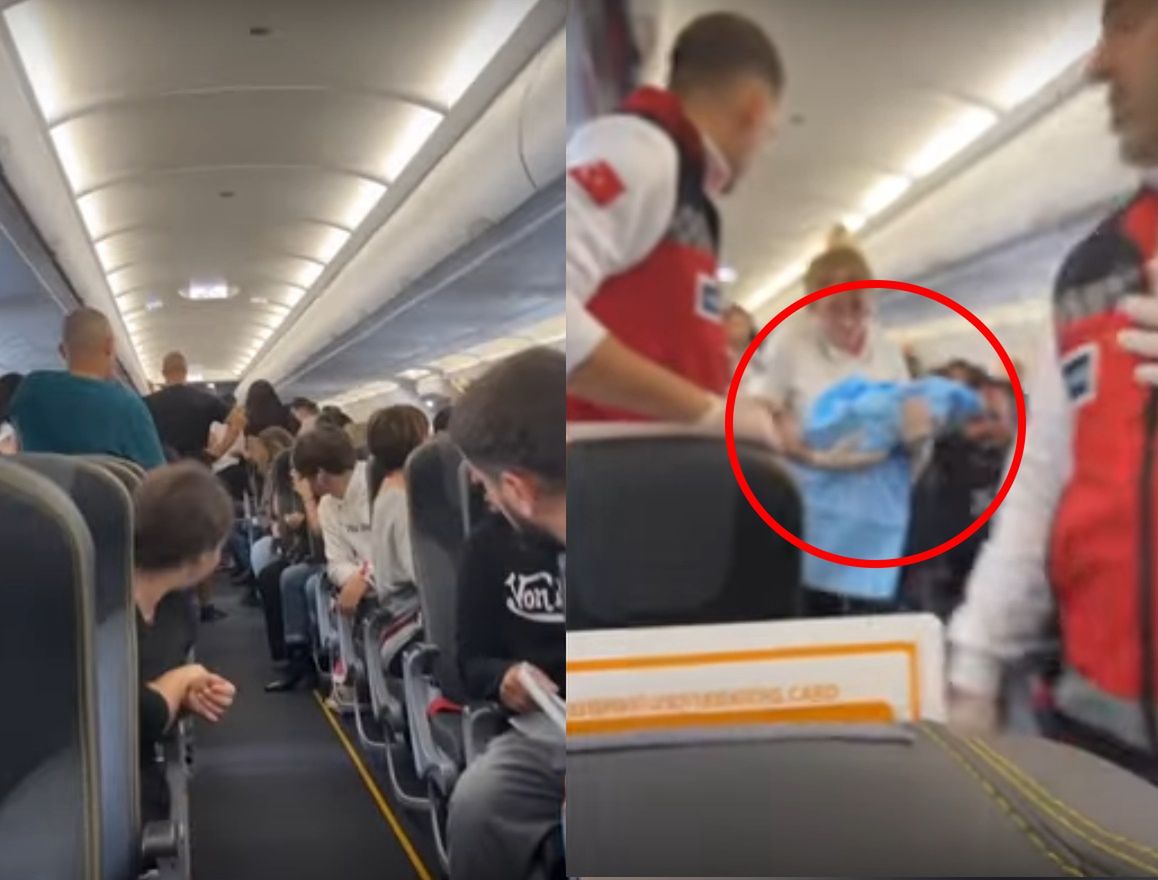 She gave birth on a plane to France, witnessed by all passengers
