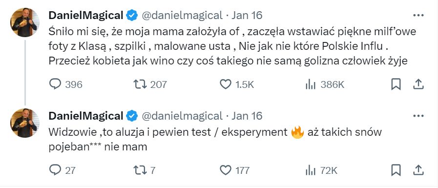 Daniel Magical o niebieskiej platformie