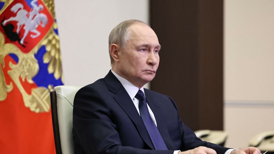 Temporary
In this pool photograph distributed by Russian state agency Sputnik, Russia's President Vladimir Putin attends a meeting with Chief of the General Staff of the Russian Armed Forces via videoconference at the Novo-Ogaryovo state residence outside Moscow on April 26, 2025. (Photo by Alexander KAZAKOV / POOL / AFP)
ALEXANDER KAZAKOV