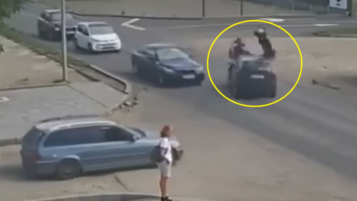Motocyklistę wybiło jak z katapulty