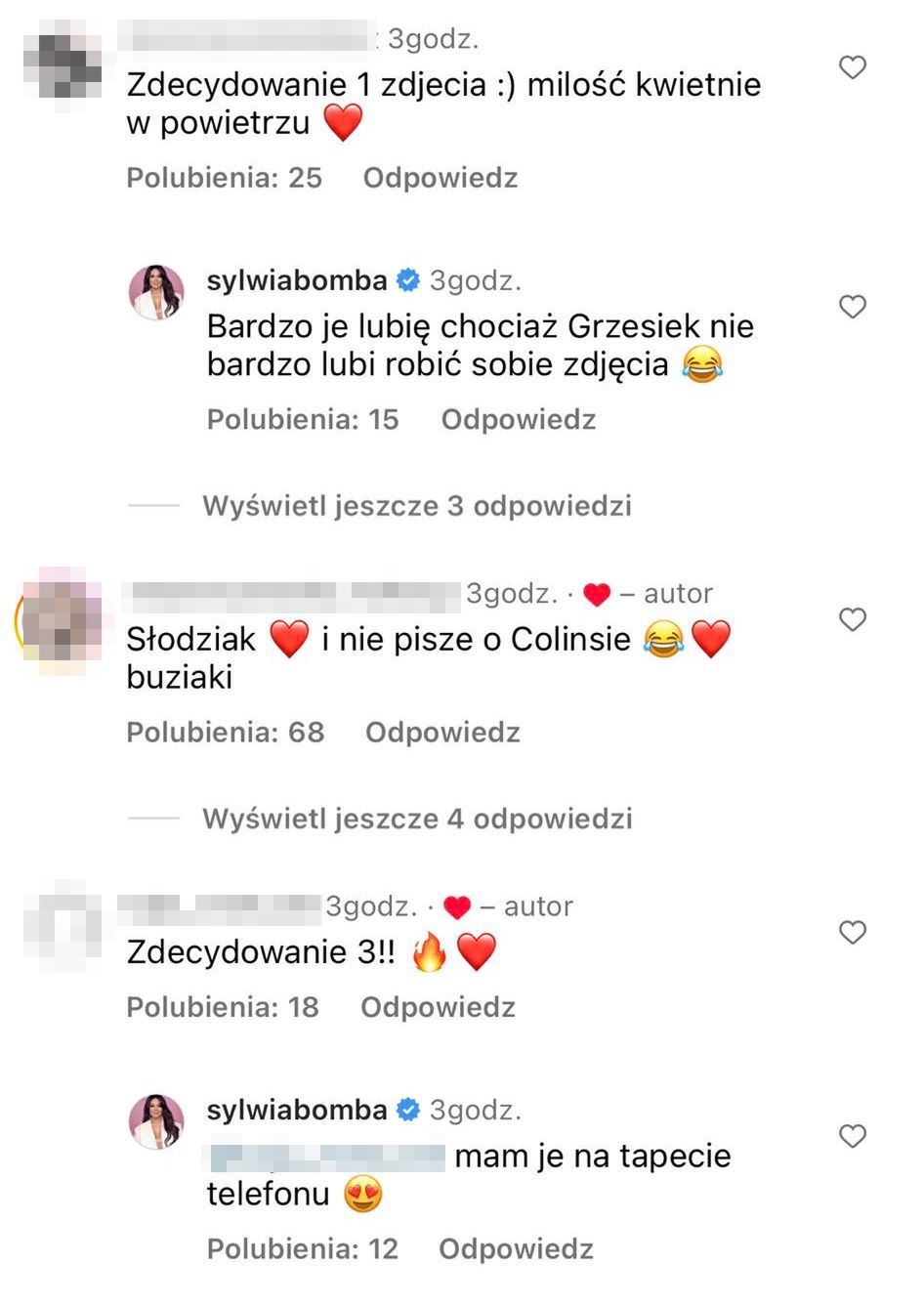 Komentarze do świątecznej sesji Sylwii Bomby i Grzegorza Collinsa