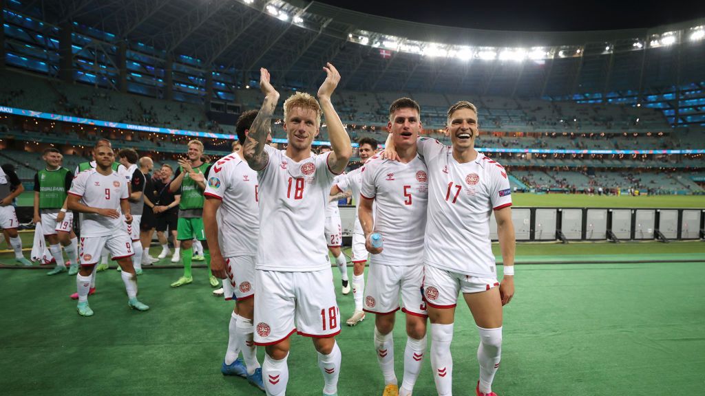 radość piłkarzy Danii