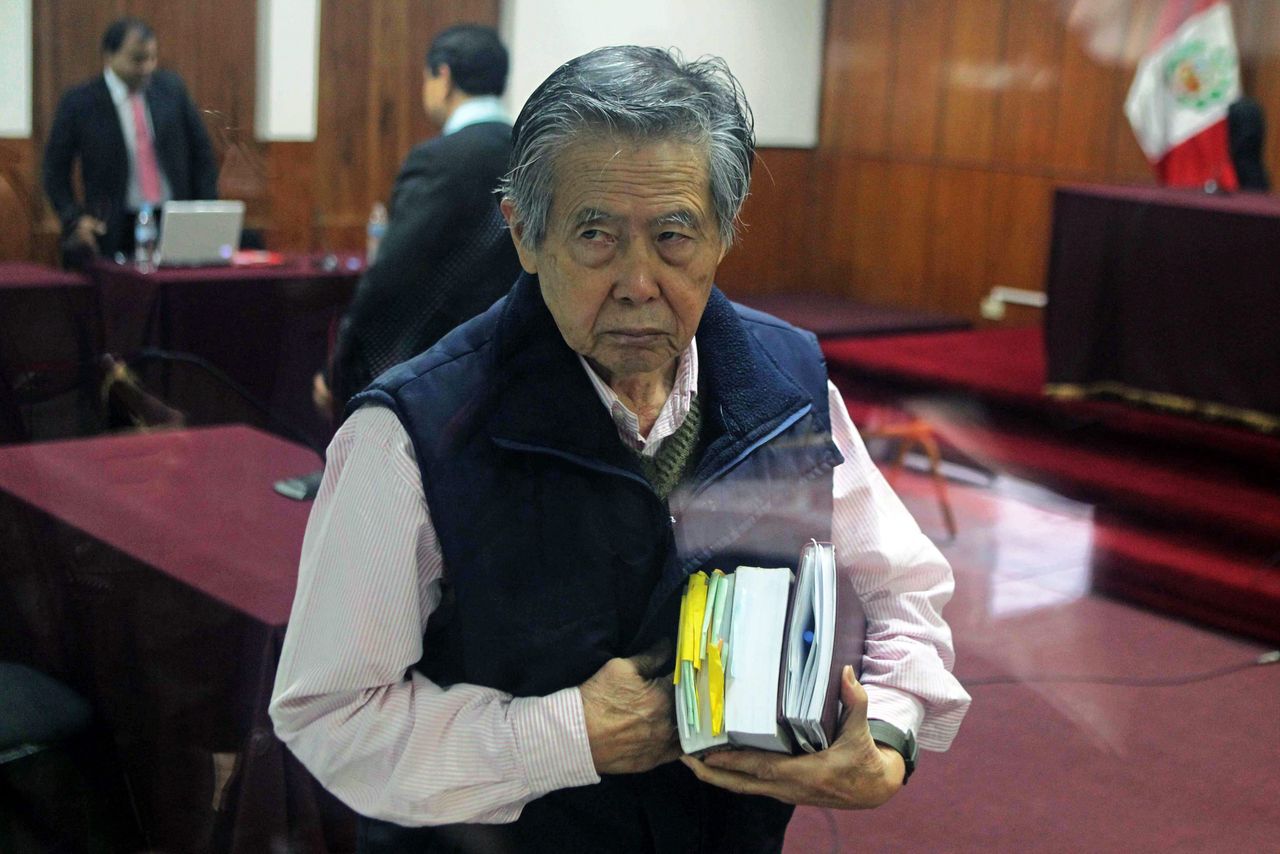 Alberto Fujimori during his trial in 2014