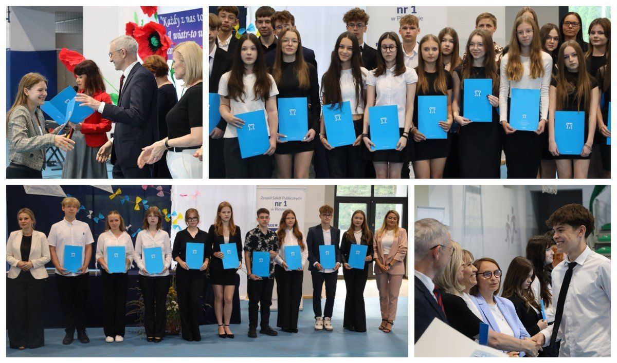 Pleszew z listami gratulacyjnymi dla absolwentów klas ósmych. 150 młodych i zdolnych ma powody do dumy!