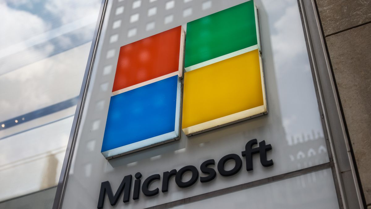 Microsoft logo on a store in Manhattan, New York City, United States of America on July 15th, 2024. (Photo by Beata Zawrzel/NurPhoto via Getty Images)