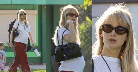 Wyluzowana Jennifer Lawrence bawi się z synkiem w parku. W oczy rzucają się jej CIĄŻOWE KRĄGŁOŚCI