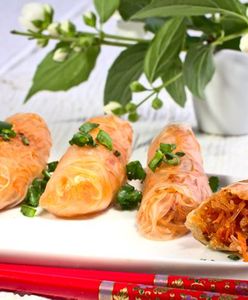 Spring rolls z kimchi i makaronem ryżowym