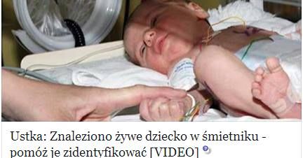 Dziecko znalezione w śmietniku? To kolejna podpucha facebookowa