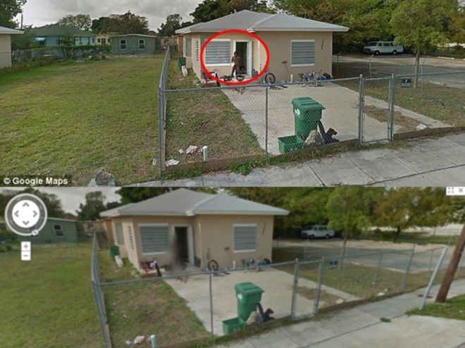 Nago w Google Street View