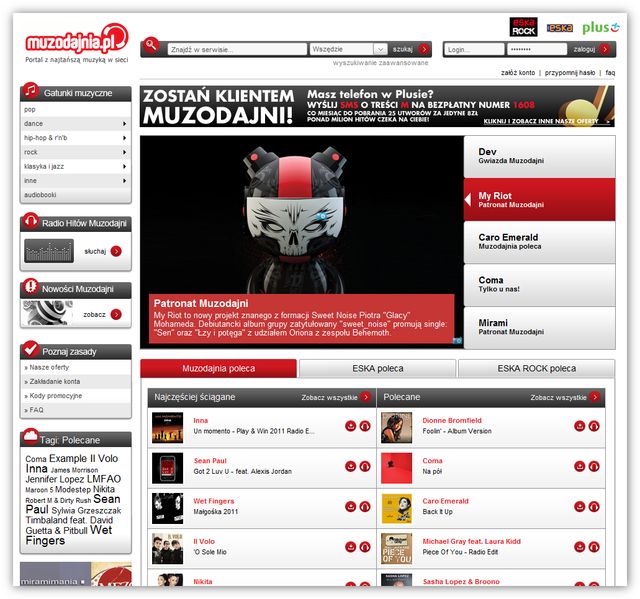 Katalog Sony Music w Muzodajni Plusa
