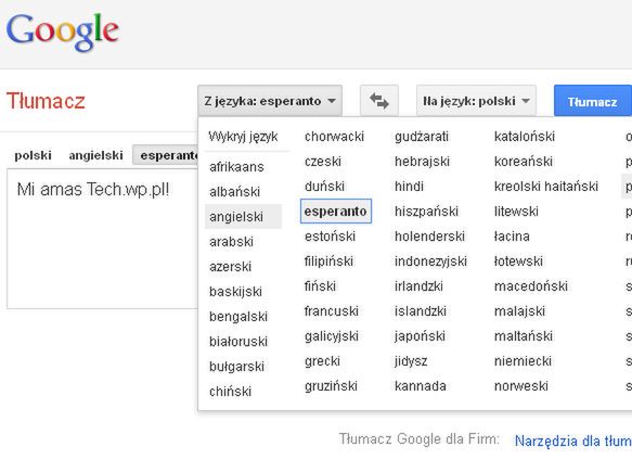 Google Translate doczekało się języka esperanto