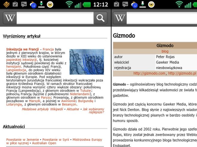 Wikipedia Komórka - aplikacja na Androida