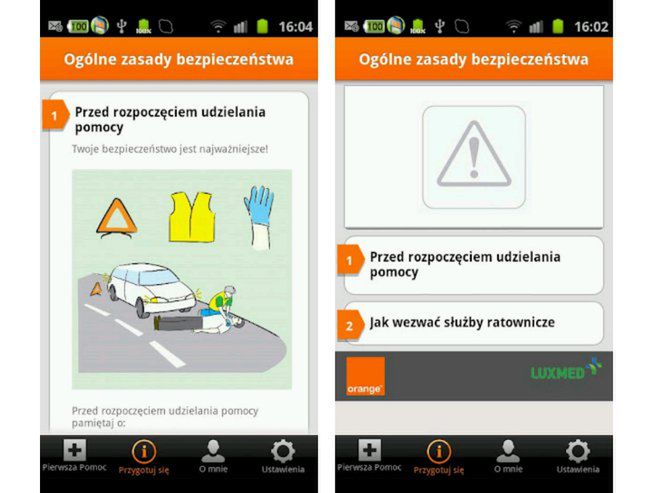 "Pierwsza Pomoc" - bezpłatna aplikacja w smartfonach Orange