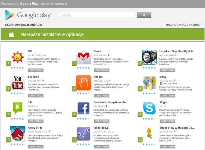 GG na pierwszym miejscu w Google Play